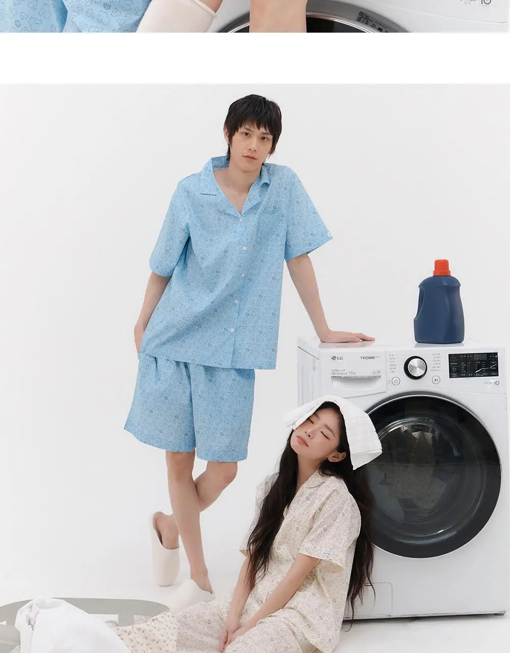 [곽민경 PICK] 오프아워 드리미두들스 도토리대작전 반팔 잠옷 세트 아이보리 (M / L / XL) 상세페이지 8